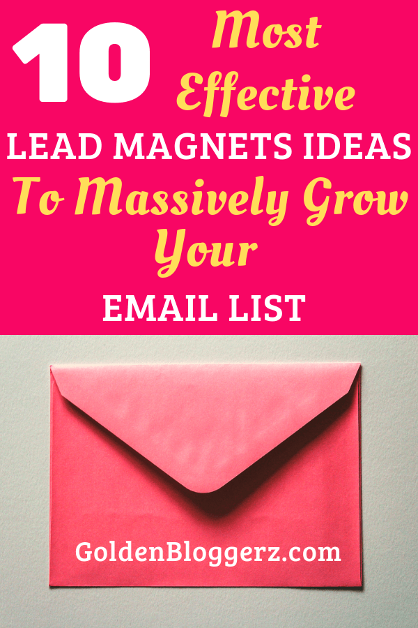 Struggling to find the ideal lead magnet for your blog or page? Click to how to build & grow your emai list with the 10 most effective, simple & easy lead magnets ideas & examples! 